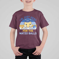 Im Just Here For The Matzo Balls T Shirt For Kid Funny Jewish Holiday Gift - Wonder Print Shop