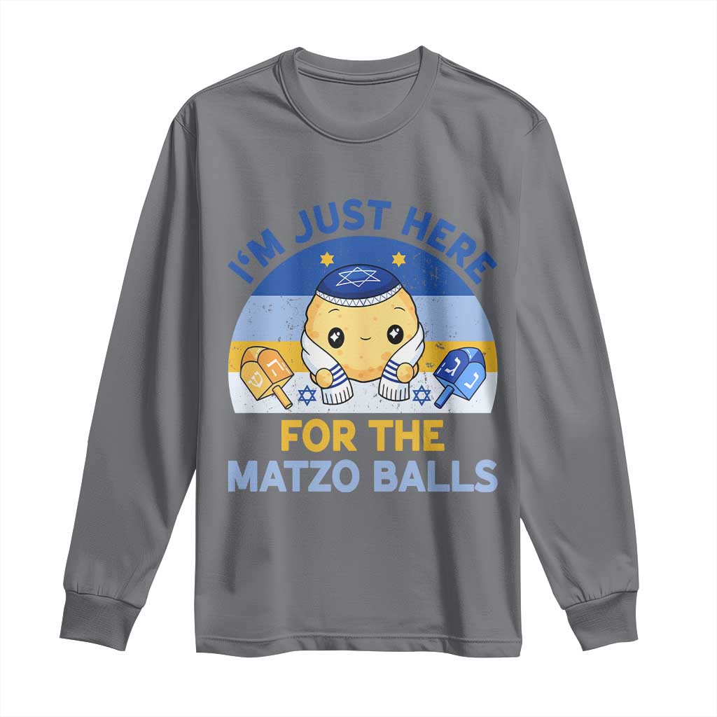 Im Just Here For The Matzo Balls Long Sleeve Shirt Funny Jewish Holiday Gift - Wonder Print Shop