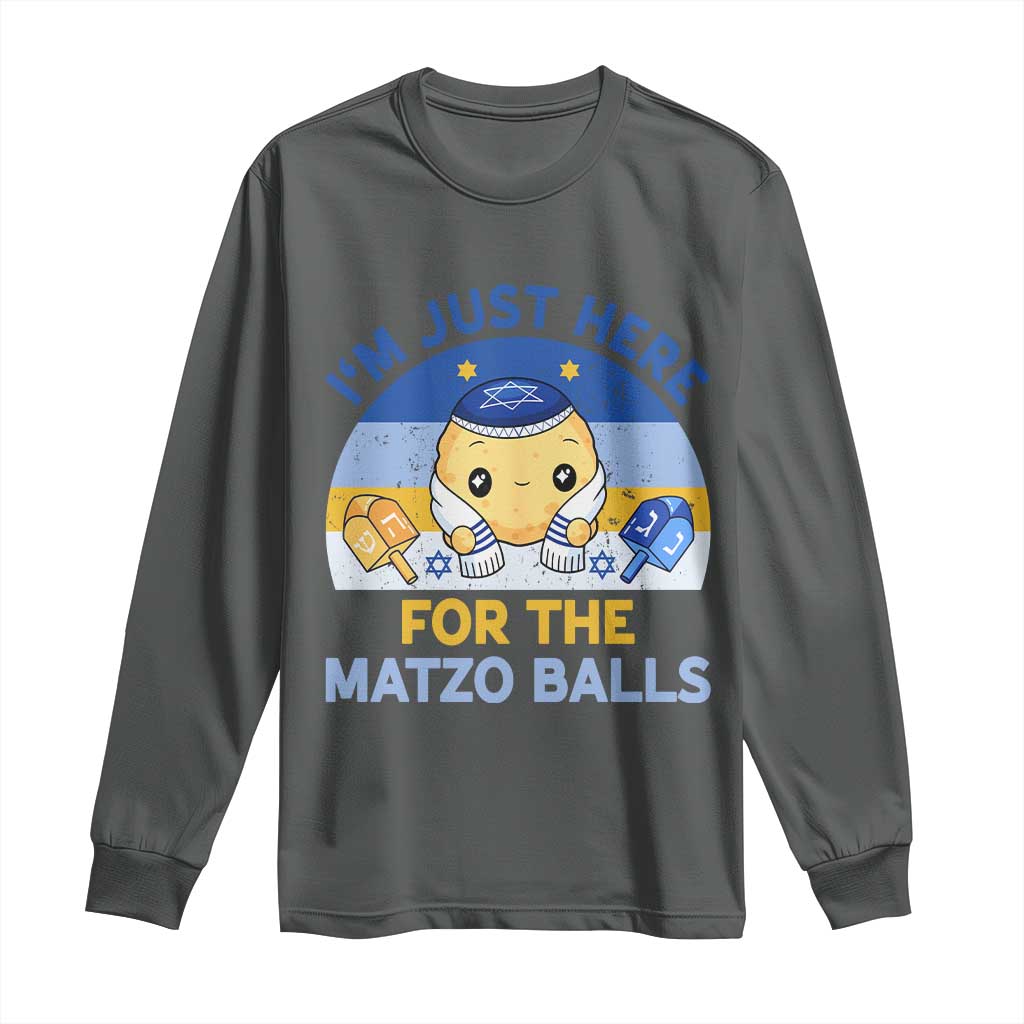 Im Just Here For The Matzo Balls Long Sleeve Shirt Funny Jewish Holiday Gift - Wonder Print Shop