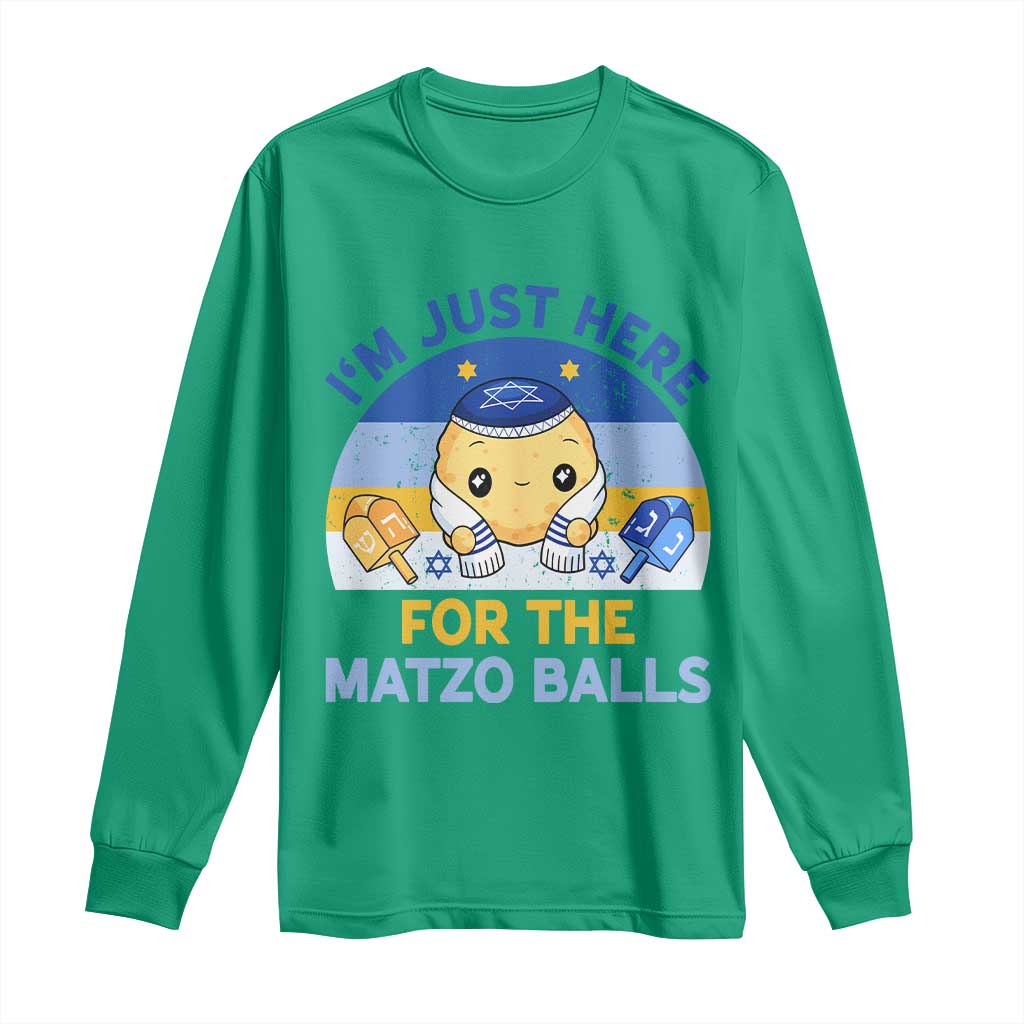 Im Just Here For The Matzo Balls Long Sleeve Shirt Funny Jewish Holiday Gift - Wonder Print Shop