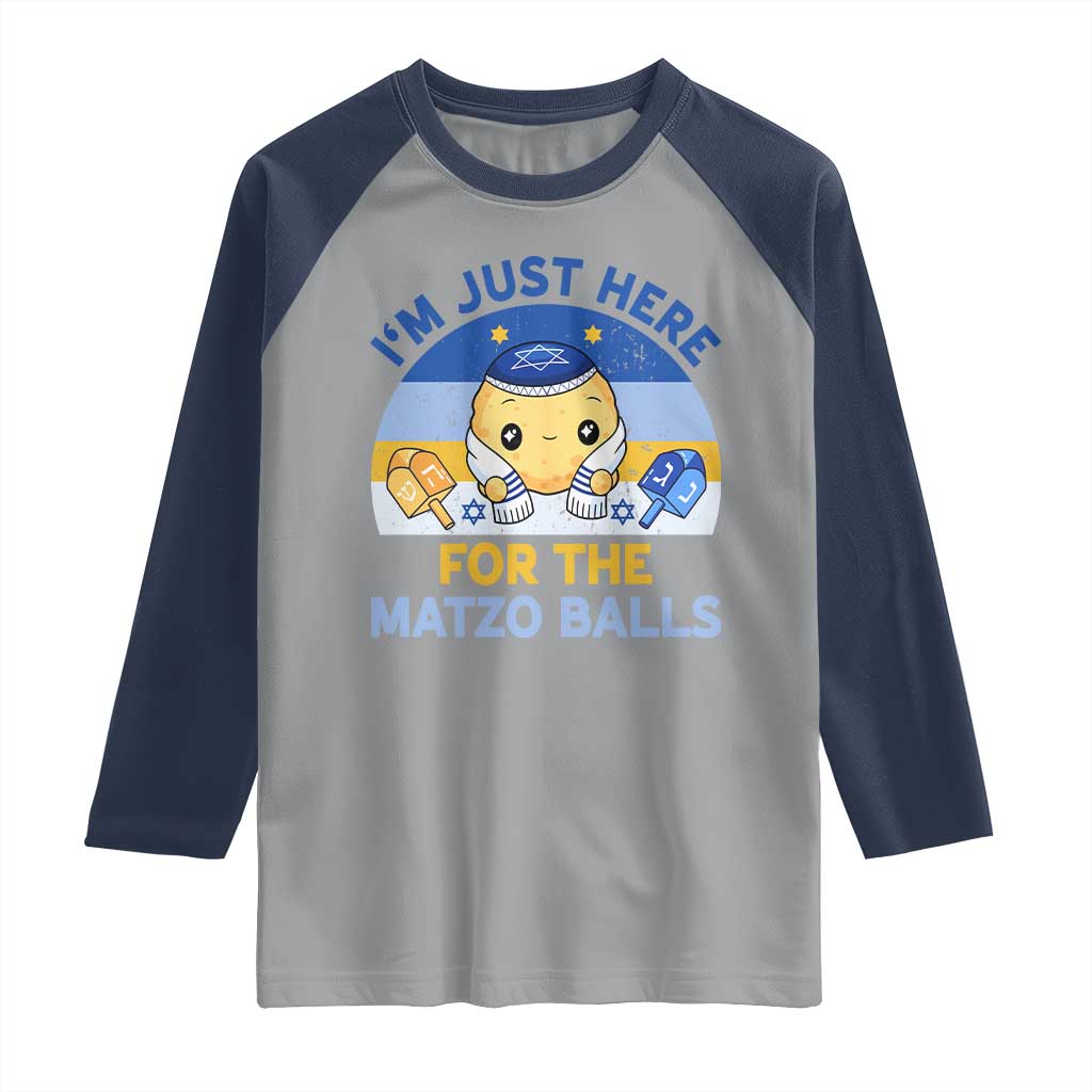 Im Just Here For The Matzo Balls Raglan Shirt Funny Jewish Holiday Gift - Wonder Print Shop