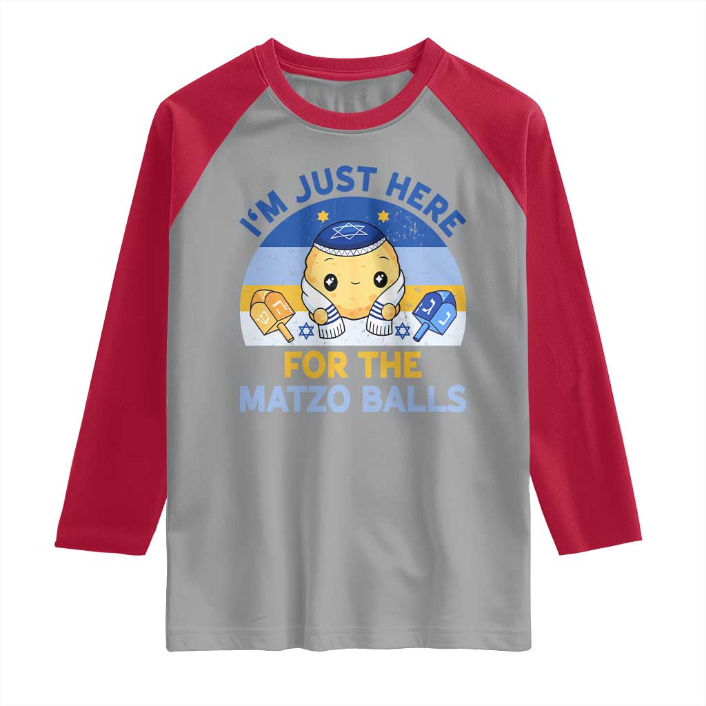 Im Just Here For The Matzo Balls Raglan Shirt Funny Jewish Holiday Gift - Wonder Print Shop