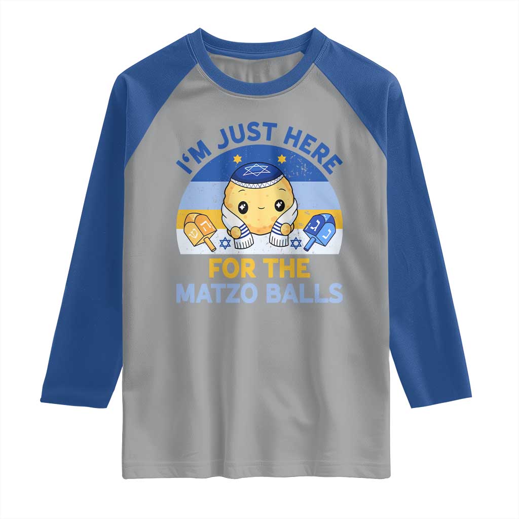 Im Just Here For The Matzo Balls Raglan Shirt Funny Jewish Holiday Gift - Wonder Print Shop
