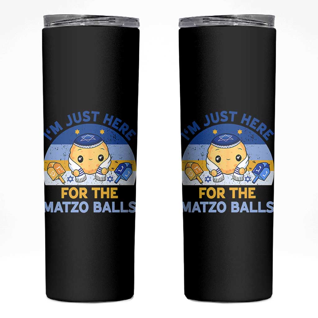 Im Just Here For The Matzo Balls Skinny Tumbler Funny Jewish Holiday Gift - Wonder Print Shop