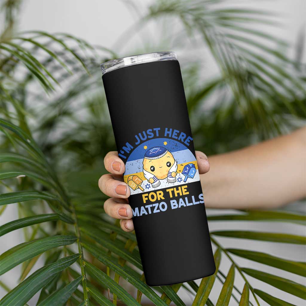 Im Just Here For The Matzo Balls Skinny Tumbler Funny Jewish Holiday Gift - Wonder Print Shop