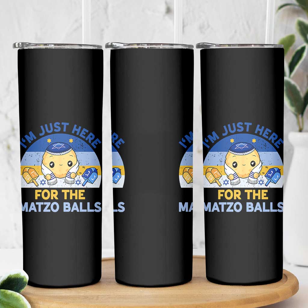 Im Just Here For The Matzo Balls Skinny Tumbler Funny Jewish Holiday Gift - Wonder Print Shop