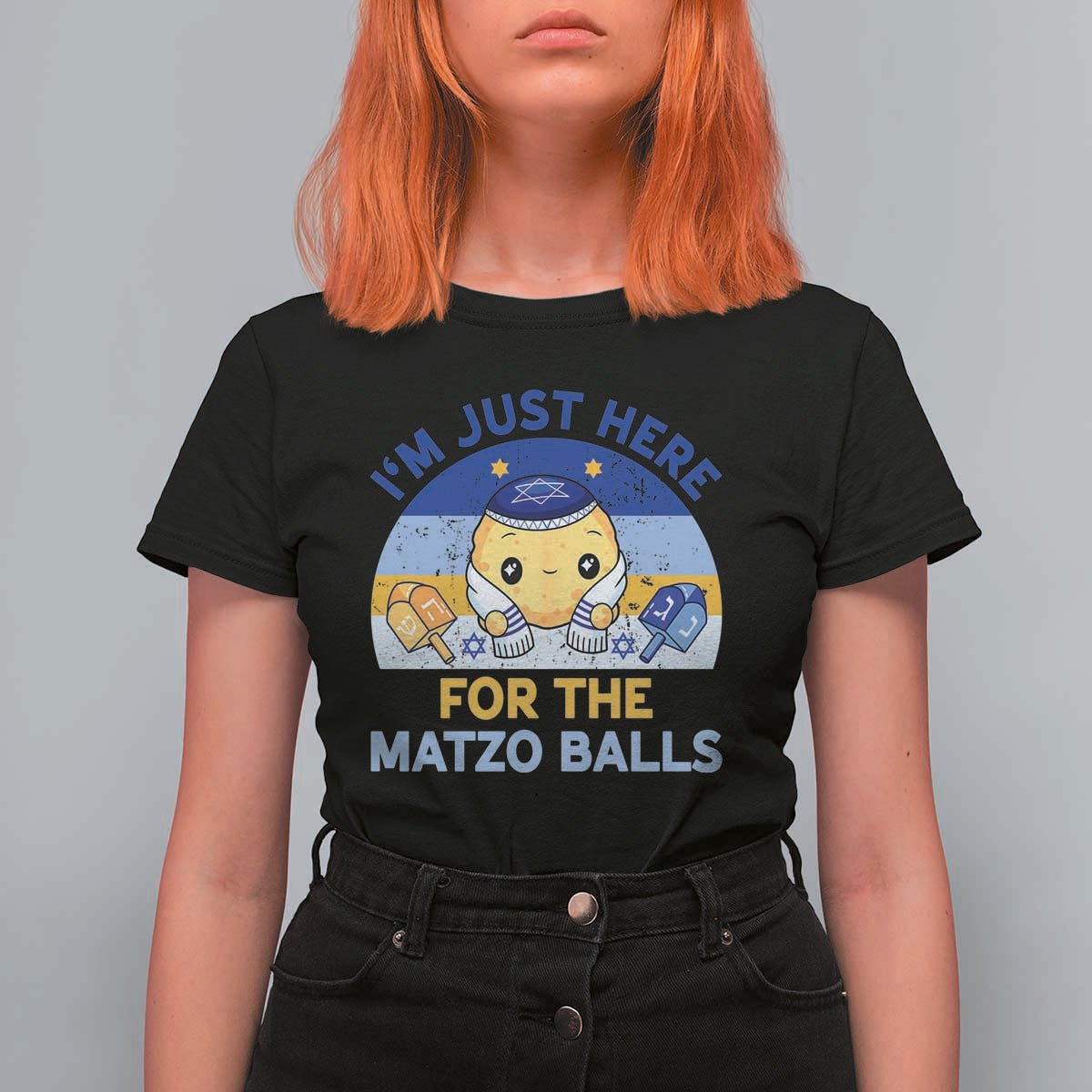 Im Just Here For The Matzo Balls T Shirt For Women Funny Jewish Holiday Gift - Wonder Print Shop