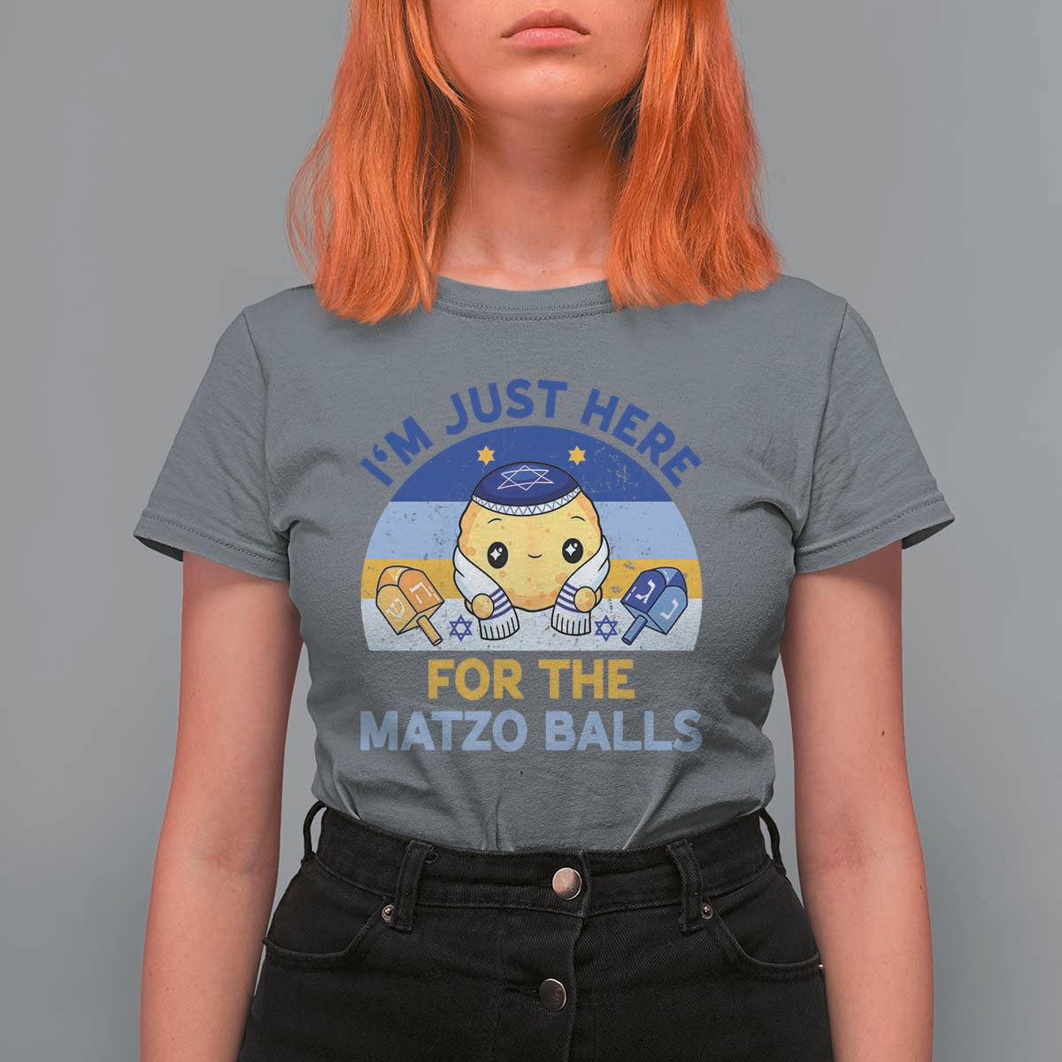 Im Just Here For The Matzo Balls T Shirt For Women Funny Jewish Holiday Gift - Wonder Print Shop