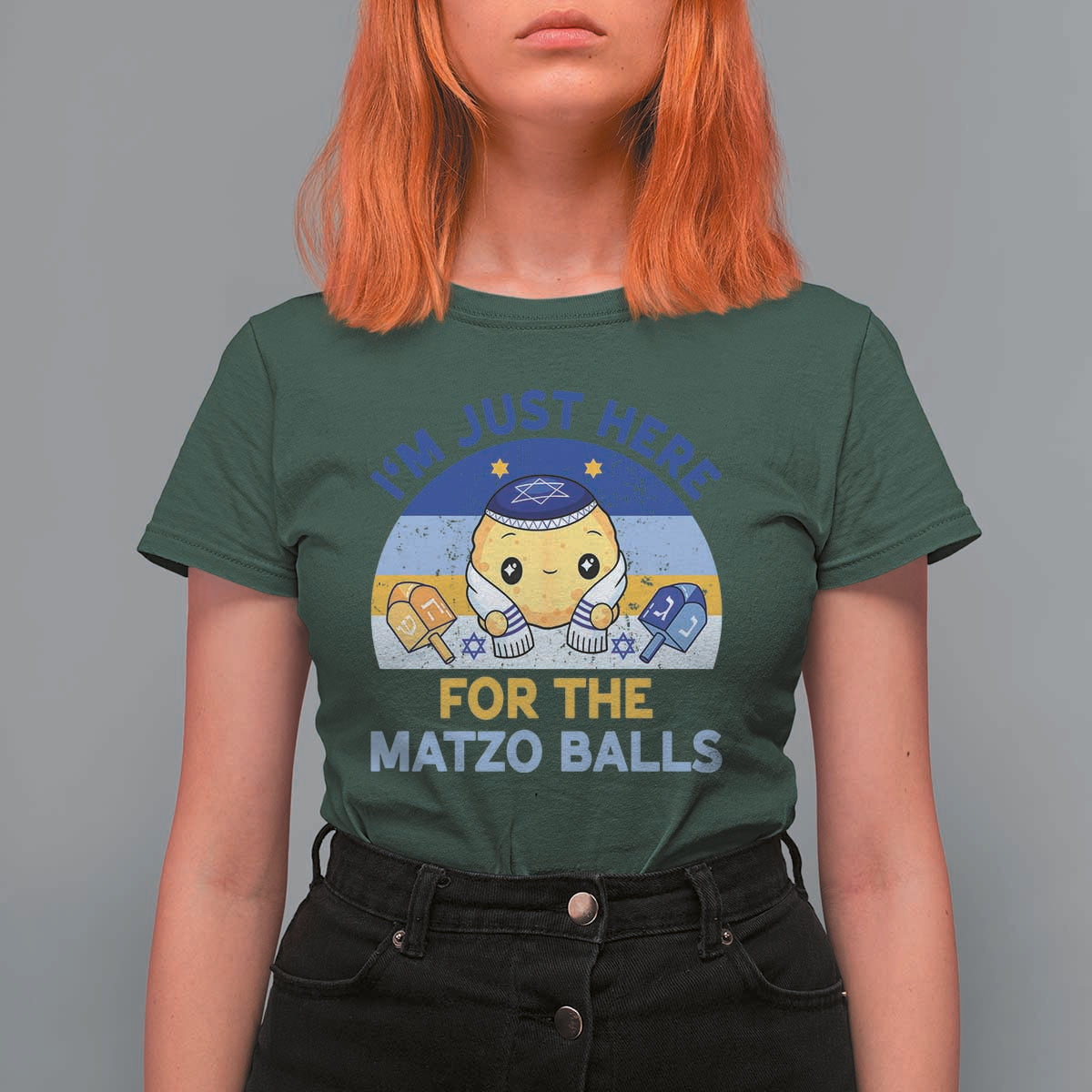 Im Just Here For The Matzo Balls T Shirt For Women Funny Jewish Holiday Gift - Wonder Print Shop