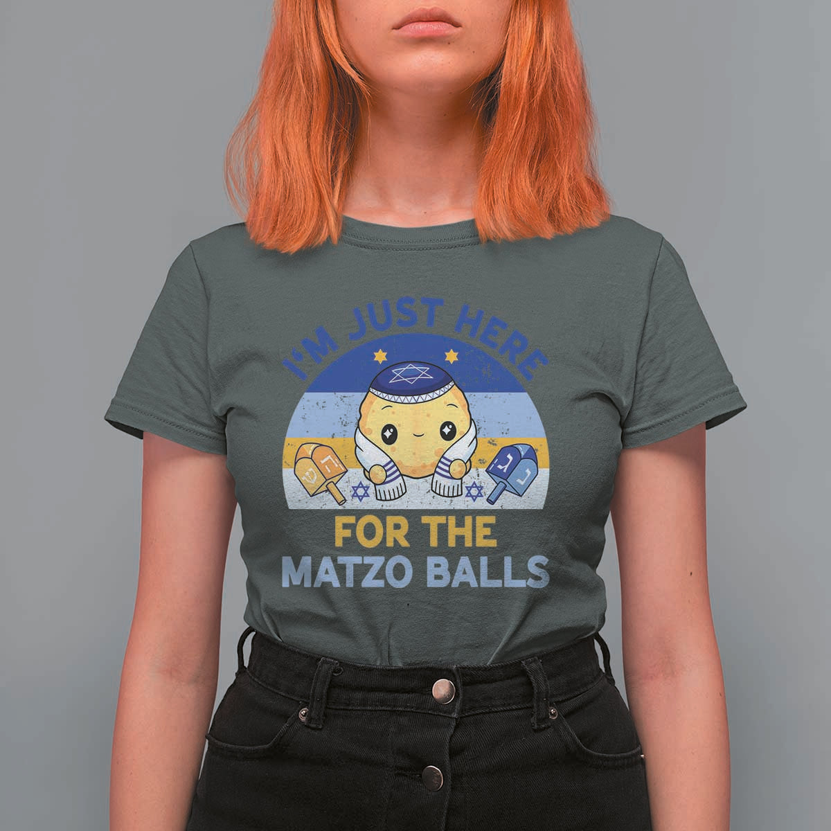 Im Just Here For The Matzo Balls T Shirt For Women Funny Jewish Holiday Gift - Wonder Print Shop