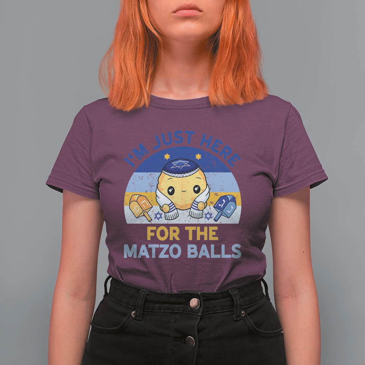 Im Just Here For The Matzo Balls T Shirt For Women Funny Jewish Holiday Gift - Wonder Print Shop
