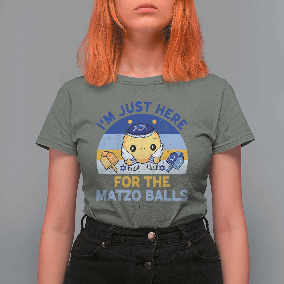 Im Just Here For The Matzo Balls T Shirt For Women Funny Jewish Holiday Gift - Wonder Print Shop