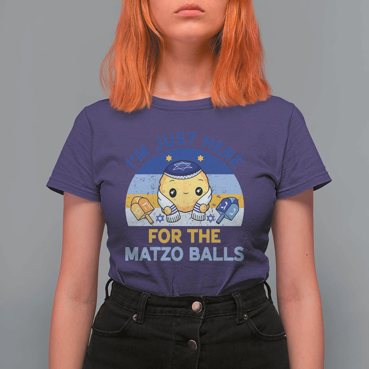 Im Just Here For The Matzo Balls T Shirt For Women Funny Jewish Holiday Gift - Wonder Print Shop