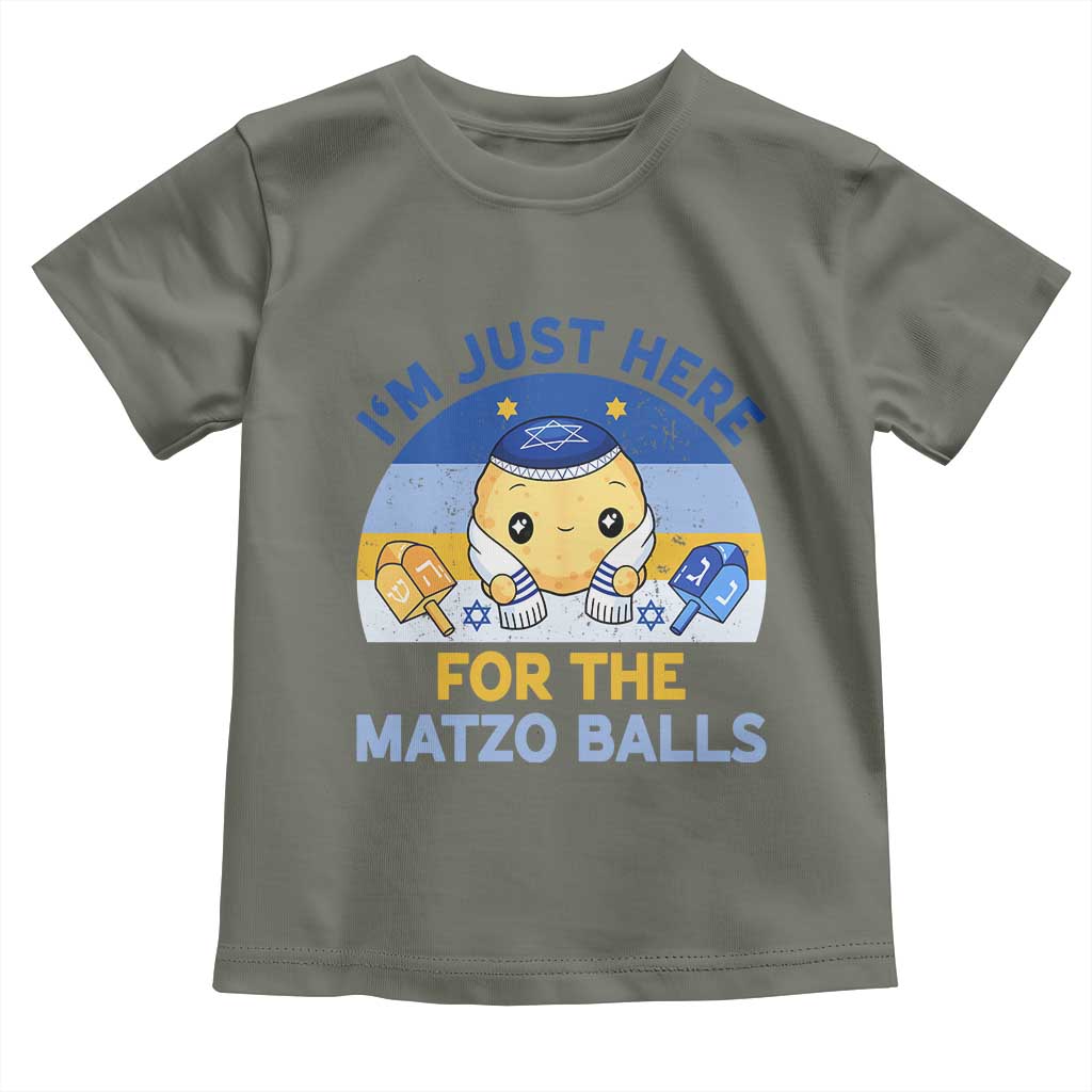 Im Just Here For The Matzo Balls Toddler T Shirt Funny Jewish Holiday Gift - Wonder Print Shop