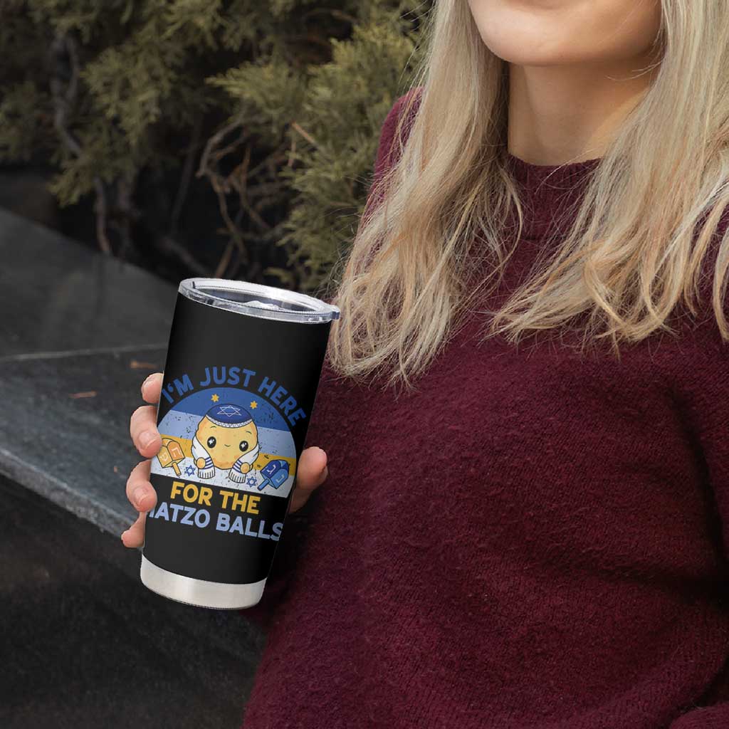 Im Just Here For The Matzo Balls Tumbler Cup Funny Jewish Holiday Gift - Wonder Print Shop