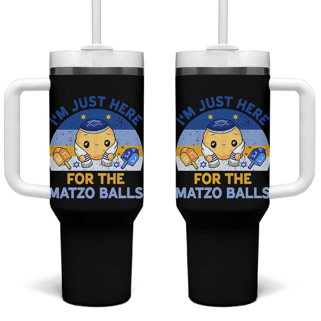 Im Just Here For The Matzo Balls Tumbler With Handle Funny Jewish Holiday Gift - Wonder Print Shop