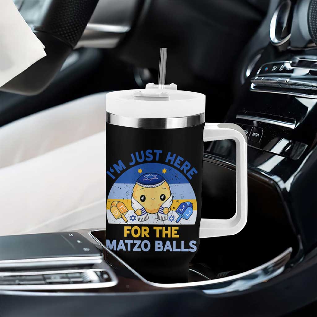 Im Just Here For The Matzo Balls Tumbler With Handle Funny Jewish Holiday Gift - Wonder Print Shop