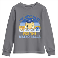 Im Just Here For The Matzo Balls Youth Sweatshirt Funny Jewish Holiday Gift - Wonder Print Shop