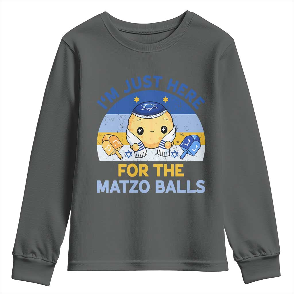 Im Just Here For The Matzo Balls Youth Sweatshirt Funny Jewish Holiday Gift - Wonder Print Shop
