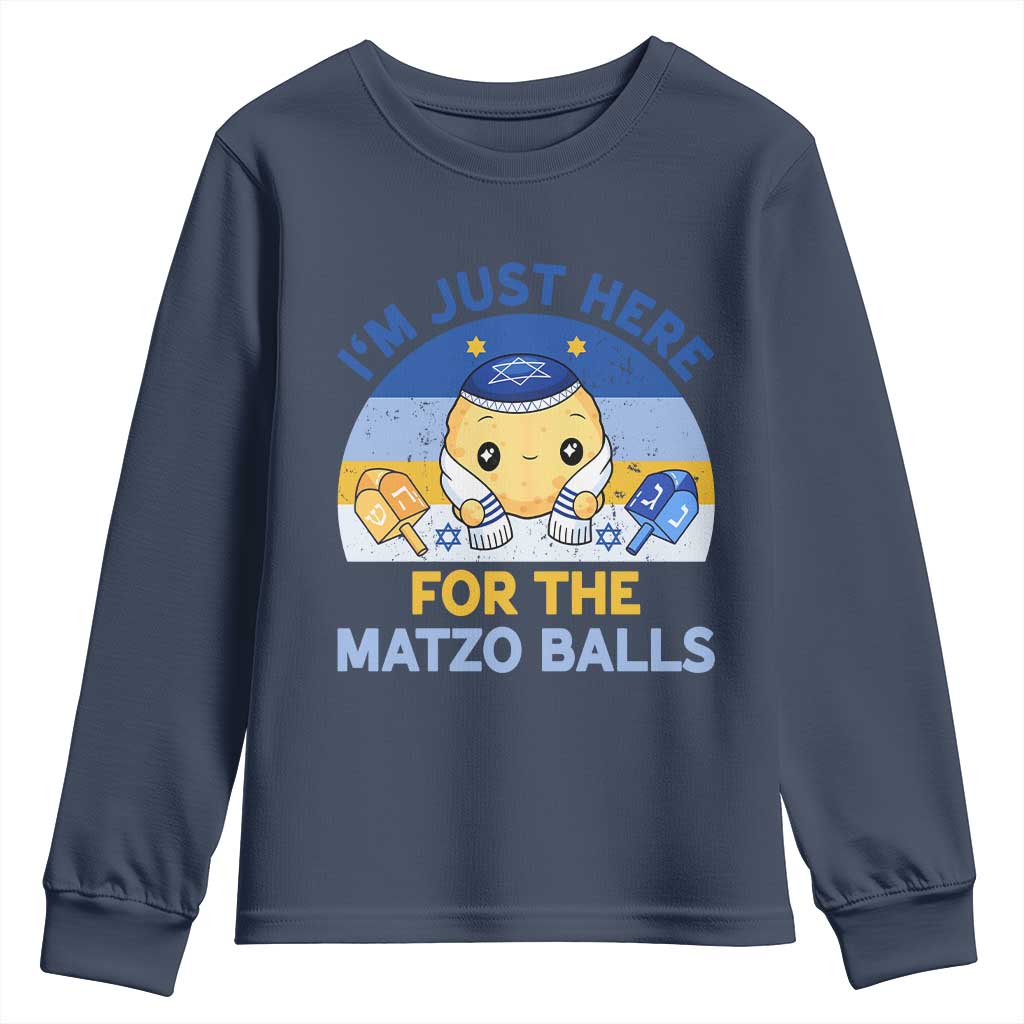 Im Just Here For The Matzo Balls Youth Sweatshirt Funny Jewish Holiday Gift - Wonder Print Shop