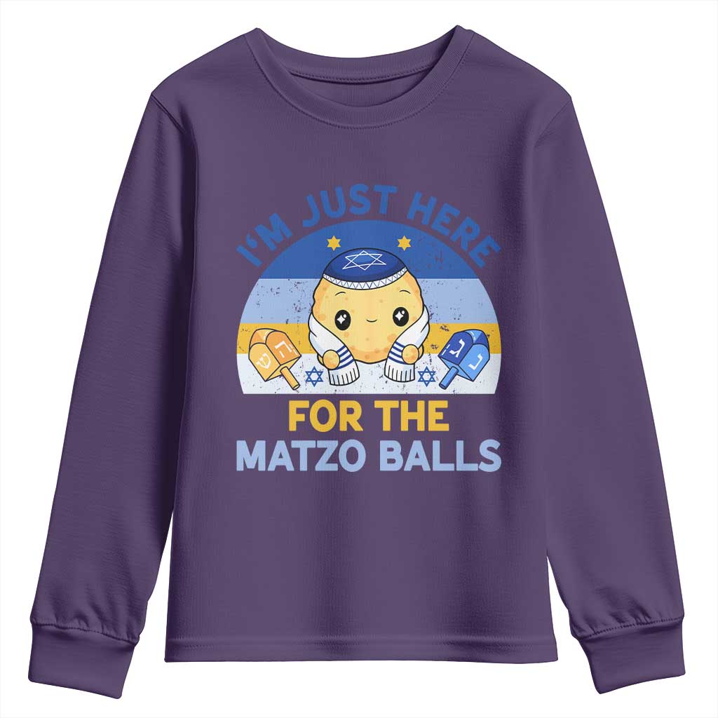 Im Just Here For The Matzo Balls Youth Sweatshirt Funny Jewish Holiday Gift - Wonder Print Shop