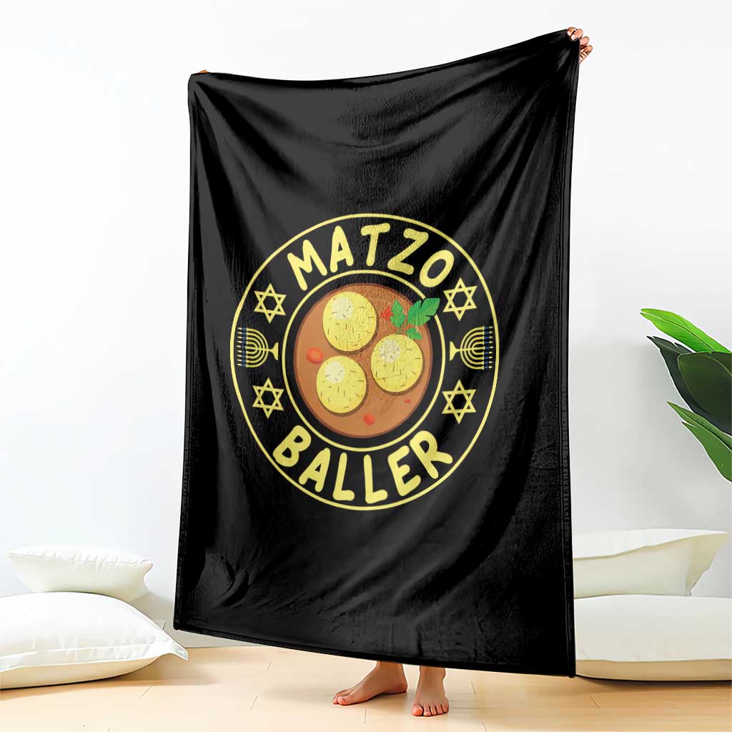 Funny Hanukkah Food Lover Gift Throw Blanket Matzo Baller - Wonder Print Shop