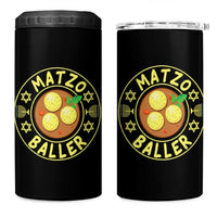 Funny Hanukkah Food Lover Gift 4 in 1 Can Cooler Tumbler Matzo Baller - Wonder Print Shop