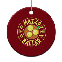 Funny Hanukkah Food Lover Gift Ceramic Ornament Matzo Baller - Wonder Print Shop