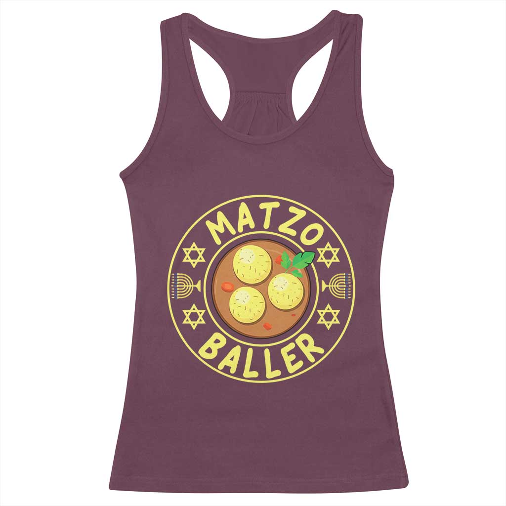 Funny Hanukkah Food Lover Gift Racerback Tank Top Matzo Baller - Wonder Print Shop