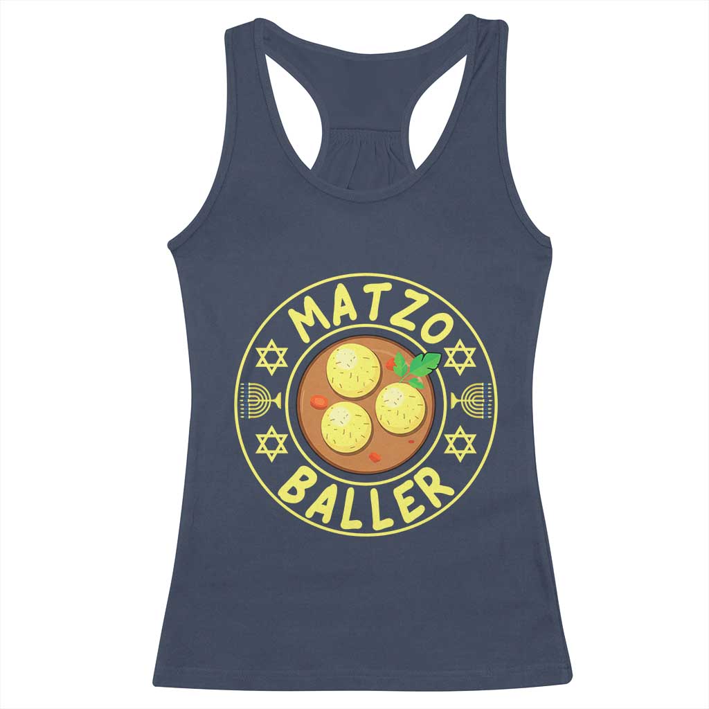Funny Hanukkah Food Lover Gift Racerback Tank Top Matzo Baller - Wonder Print Shop