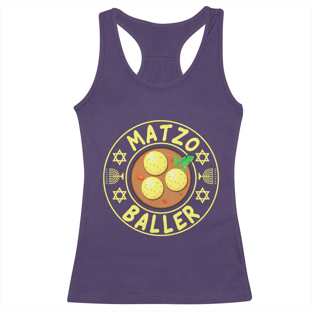 Funny Hanukkah Food Lover Gift Racerback Tank Top Matzo Baller - Wonder Print Shop
