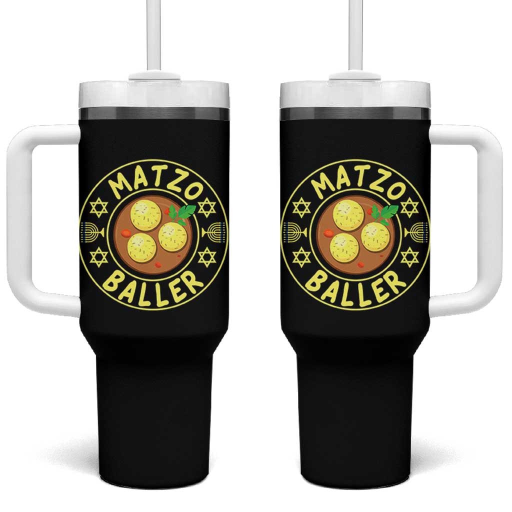 Funny Hanukkah Food Lover Gift Tumbler With Handle Matzo Baller - Wonder Print Shop