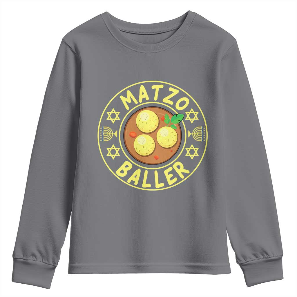 Funny Hanukkah Food Lover Gift Youth Sweatshirt Matzo Baller - Wonder Print Shop