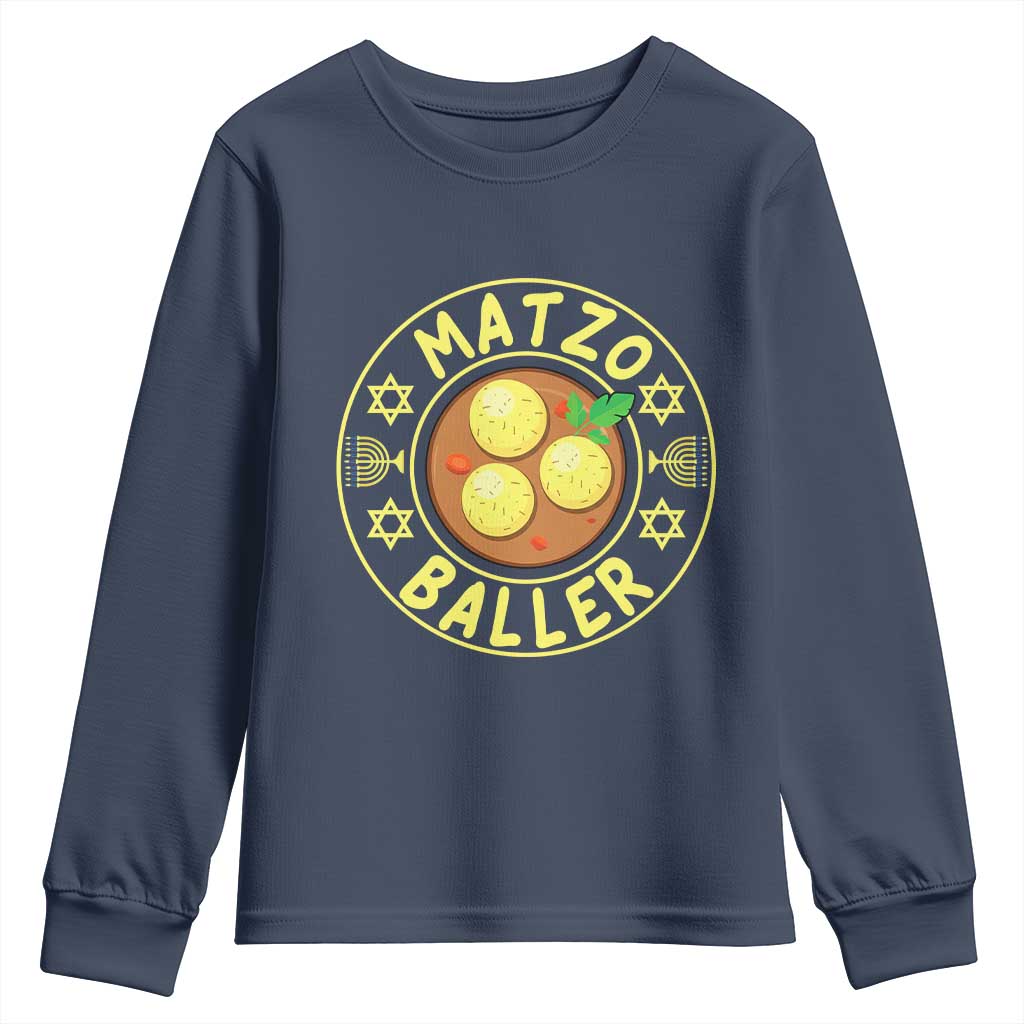 Funny Hanukkah Food Lover Gift Youth Sweatshirt Matzo Baller - Wonder Print Shop
