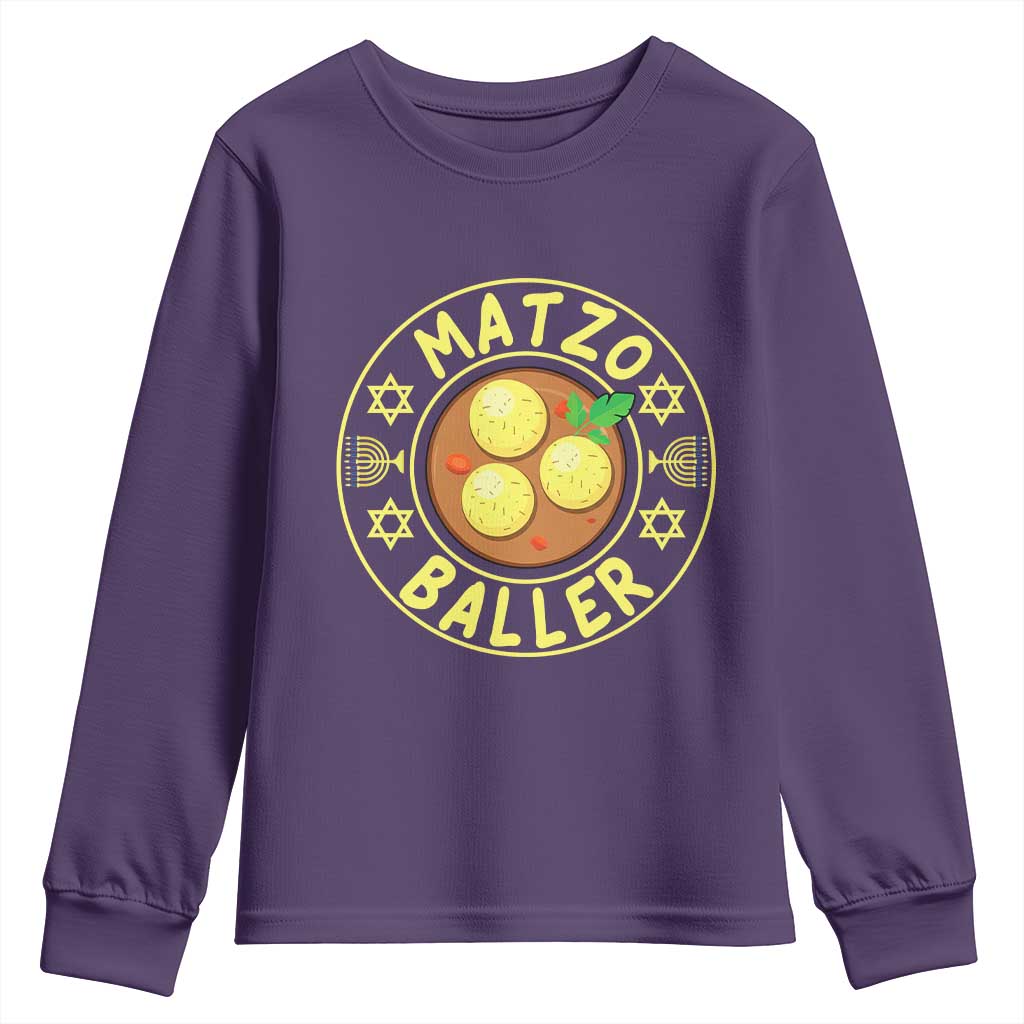 Funny Hanukkah Food Lover Gift Youth Sweatshirt Matzo Baller - Wonder Print Shop