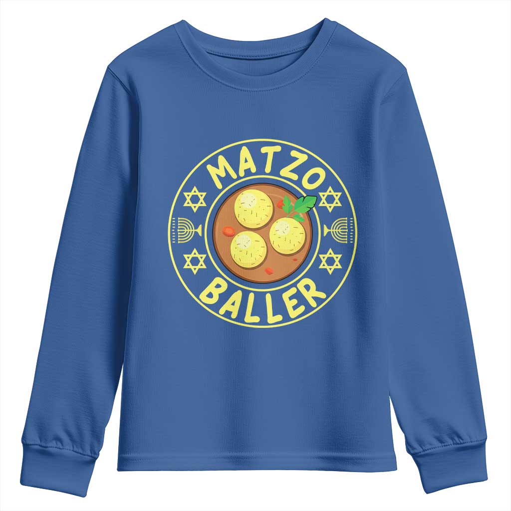 Funny Hanukkah Food Lover Gift Youth Sweatshirt Matzo Baller - Wonder Print Shop