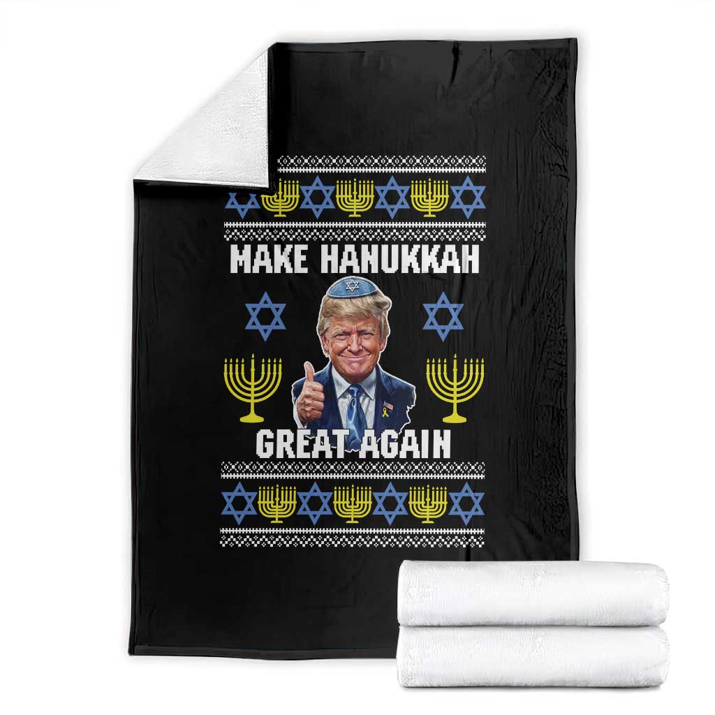 Make Hanukkah Great Again Throw Blanket Funny Ugly Jewish Holiday Gift - Wonder Print Shop