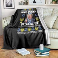 Make Hanukkah Great Again Throw Blanket Funny Ugly Jewish Holiday Gift - Wonder Print Shop