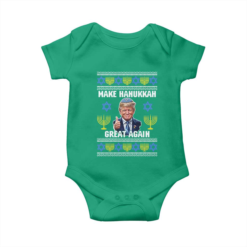 Make Hanukkah Great Again Baby Onesie Funny Ugly Jewish Holiday Gift - Wonder Print Shop