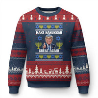 Make Hanukkah Great Again Ugly Christmas Sweater Funny Ugly Jewish Holiday Gift - Wonder Print Shop
