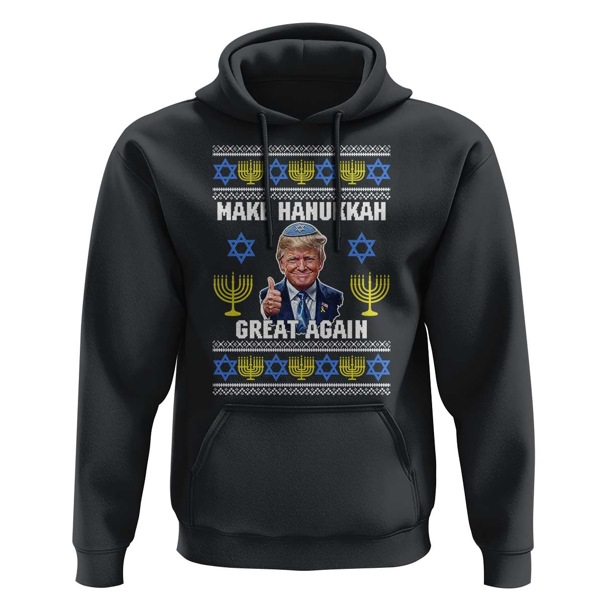 Make Hanukkah Great Again Hoodie Funny Ugly Jewish Holiday Gift - Wonder Print Shop
