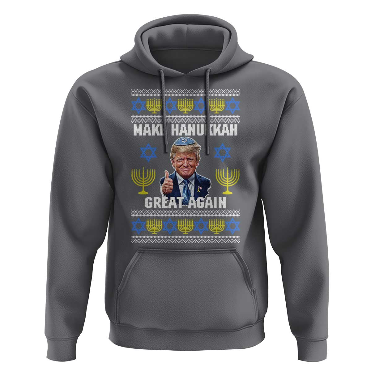 Make Hanukkah Great Again Hoodie Funny Ugly Jewish Holiday Gift - Wonder Print Shop