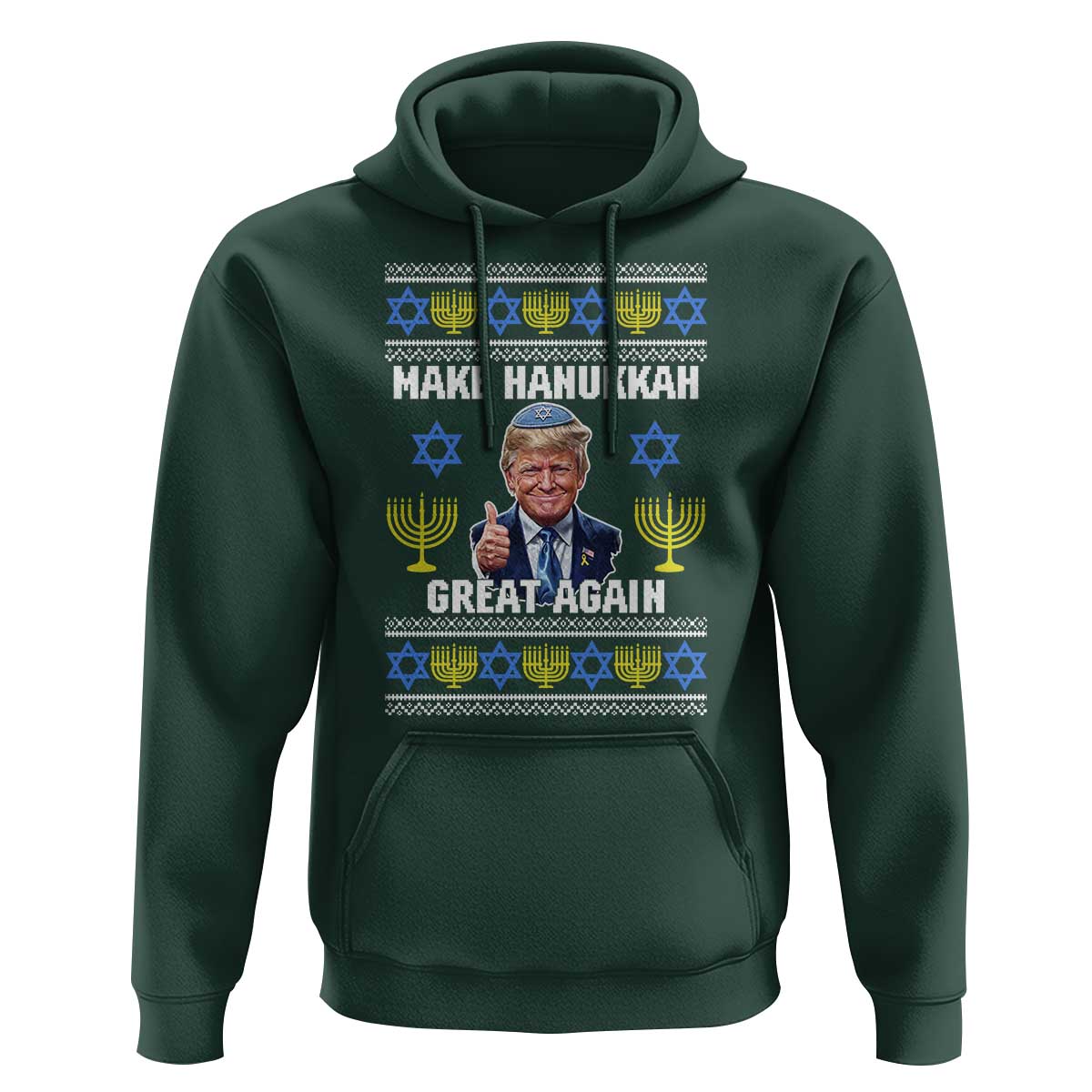 Make Hanukkah Great Again Hoodie Funny Ugly Jewish Holiday Gift - Wonder Print Shop