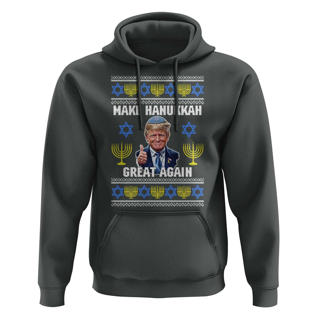 Make Hanukkah Great Again Hoodie Funny Ugly Jewish Holiday Gift - Wonder Print Shop