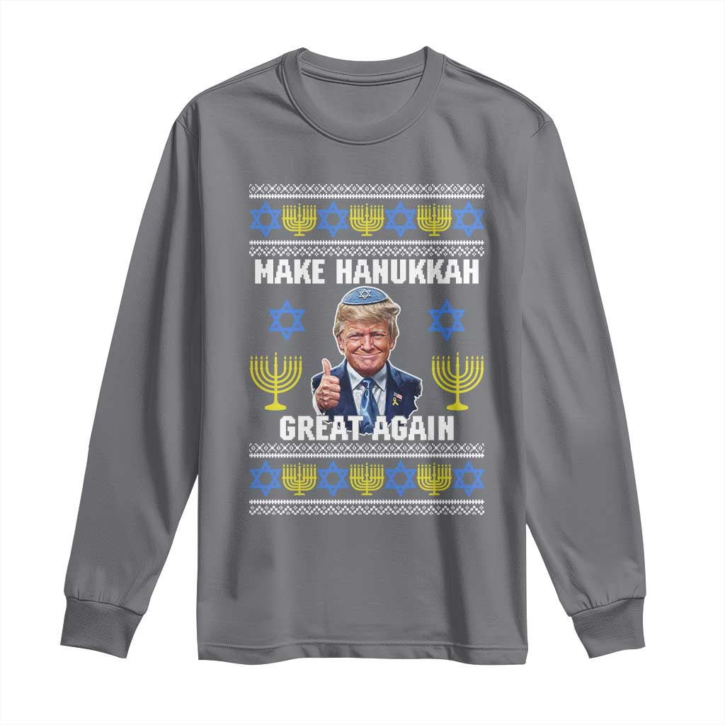Make Hanukkah Great Again Long Sleeve Shirt Funny Ugly Jewish Holiday Gift - Wonder Print Shop