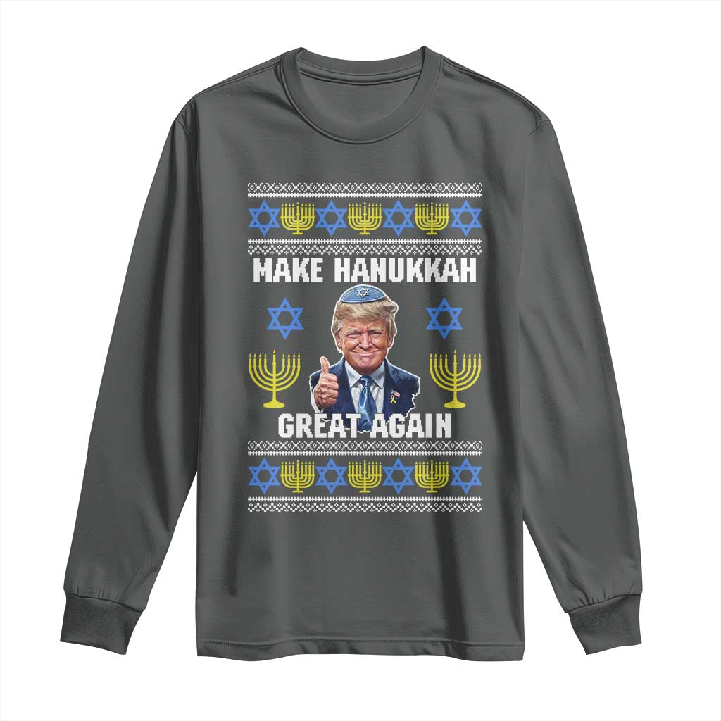 Make Hanukkah Great Again Long Sleeve Shirt Funny Ugly Jewish Holiday Gift - Wonder Print Shop