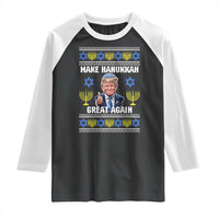 Make Hanukkah Great Again Raglan Shirt Funny Ugly Jewish Holiday Gift - Wonder Print Shop