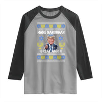 Make Hanukkah Great Again Raglan Shirt Funny Ugly Jewish Holiday Gift - Wonder Print Shop