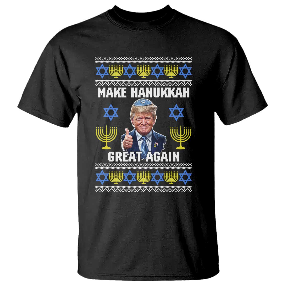 Make Hanukkah Great Again T Shirt Funny Ugly Jewish Holiday Gift - Wonder Print Shop