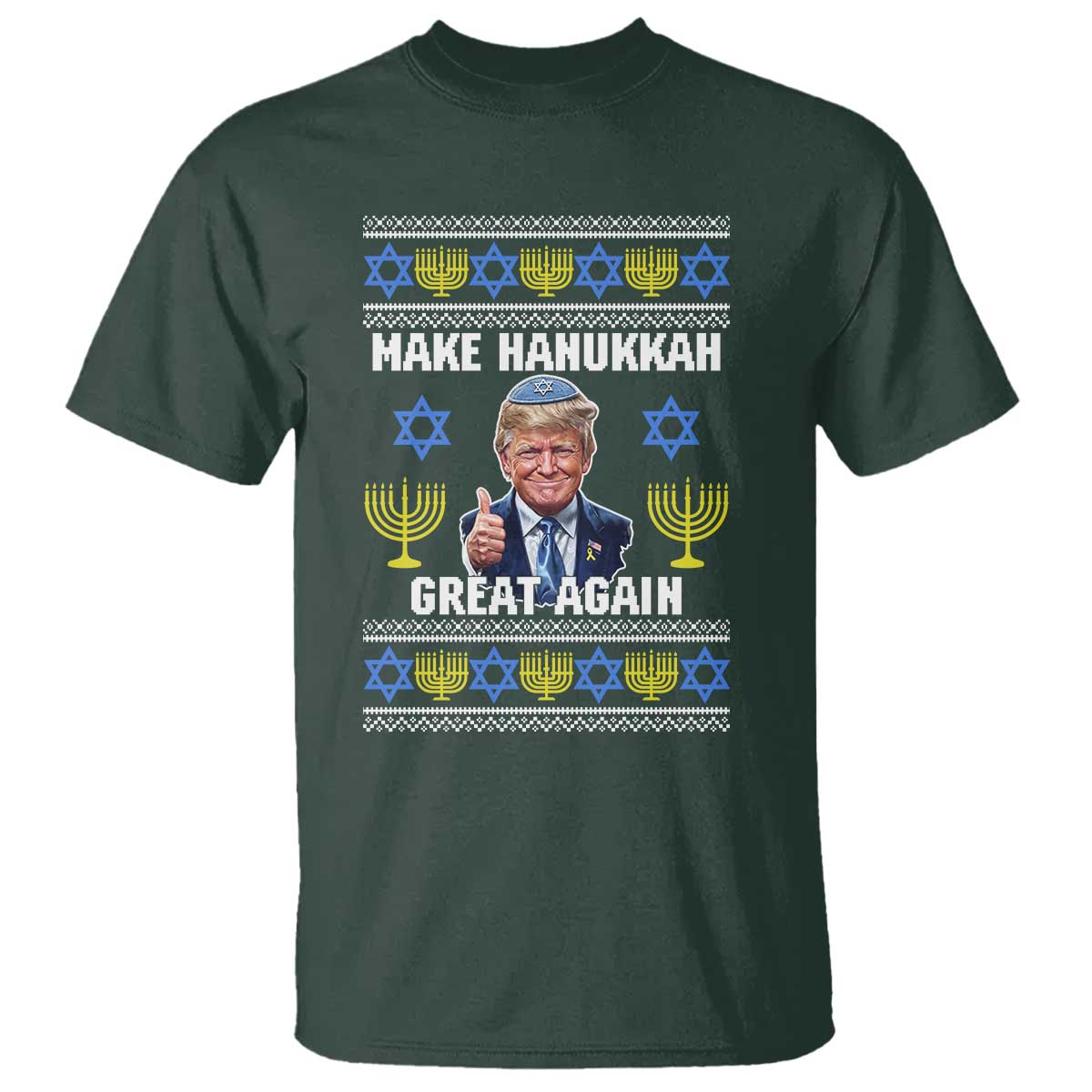 Make Hanukkah Great Again T Shirt Funny Ugly Jewish Holiday Gift - Wonder Print Shop